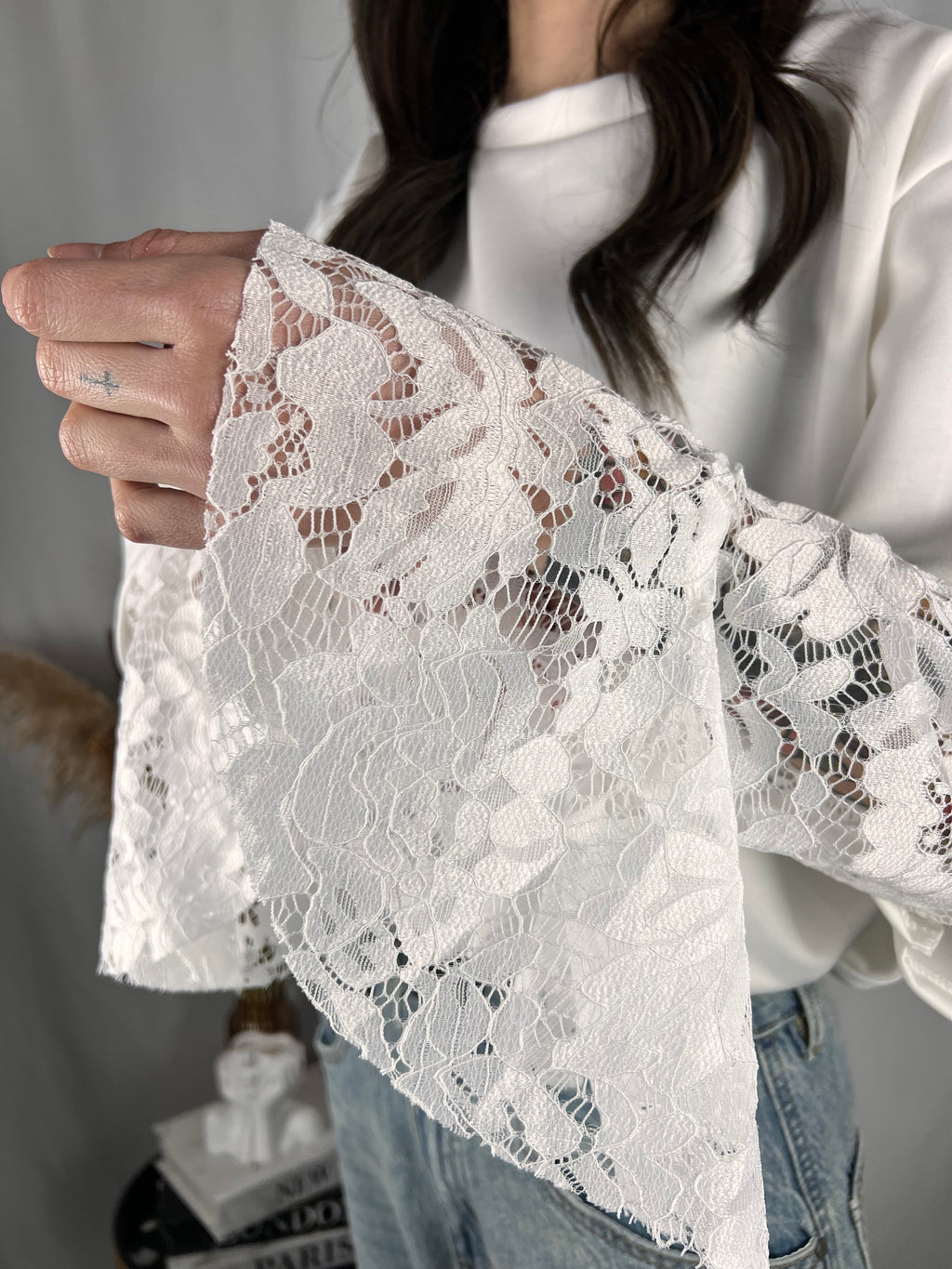 T-shirt white pizzo