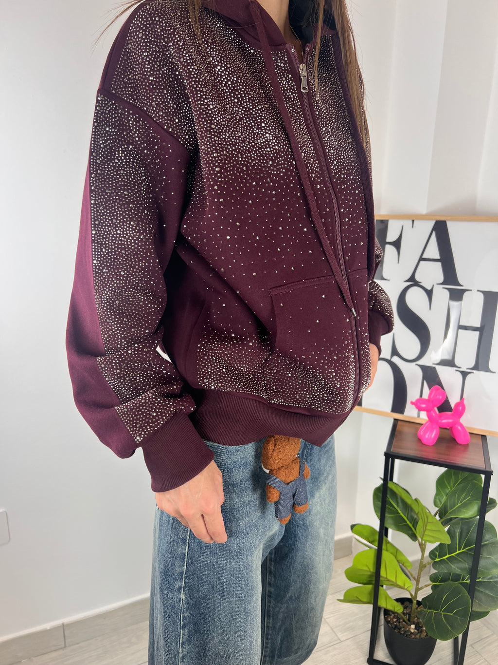Felpa Full Sparkly Bordeaux