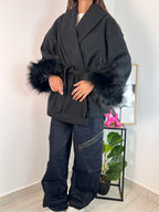 Cappotto Nero Peloso
