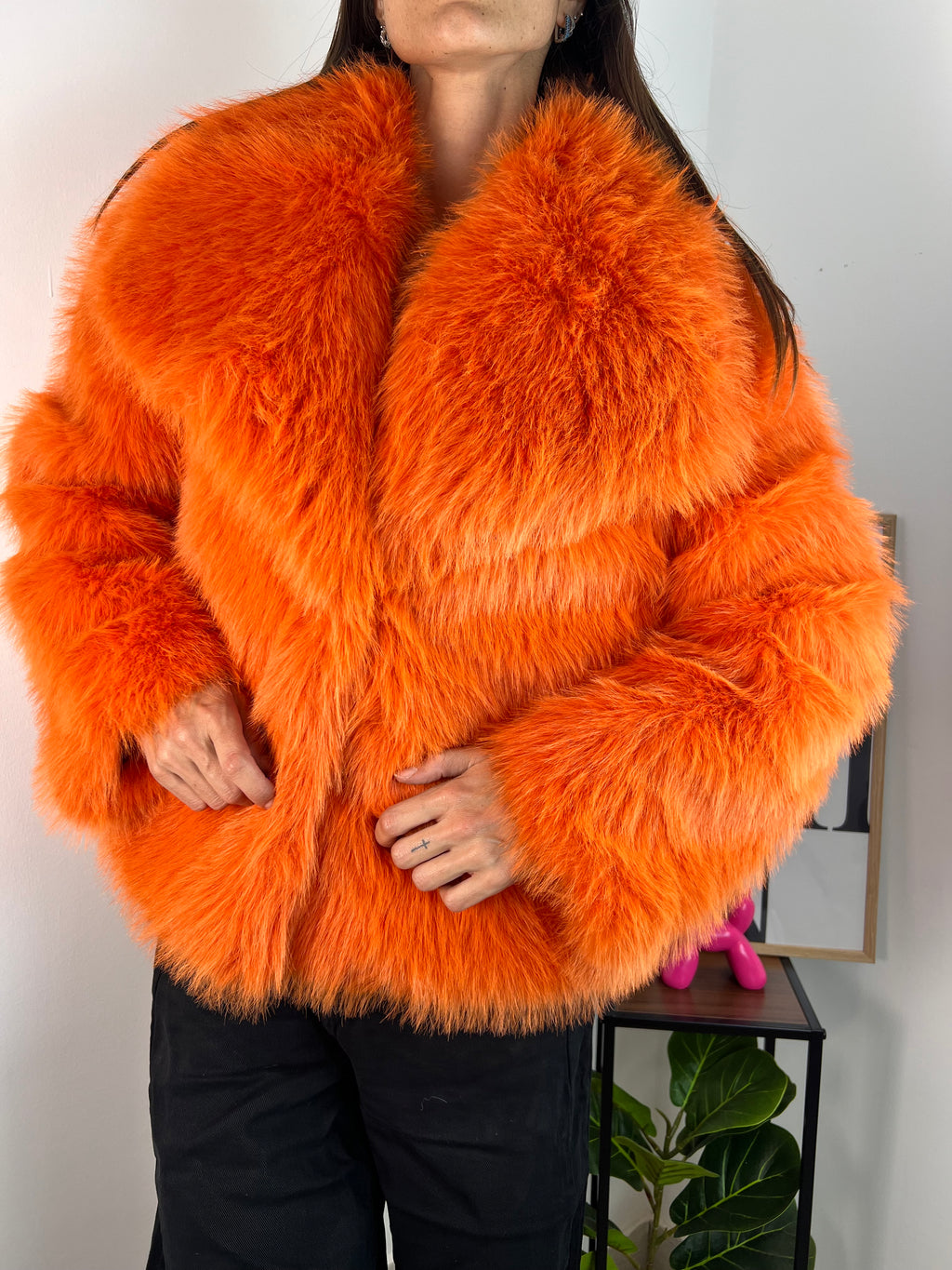 Pelliccia Eco Arancione
