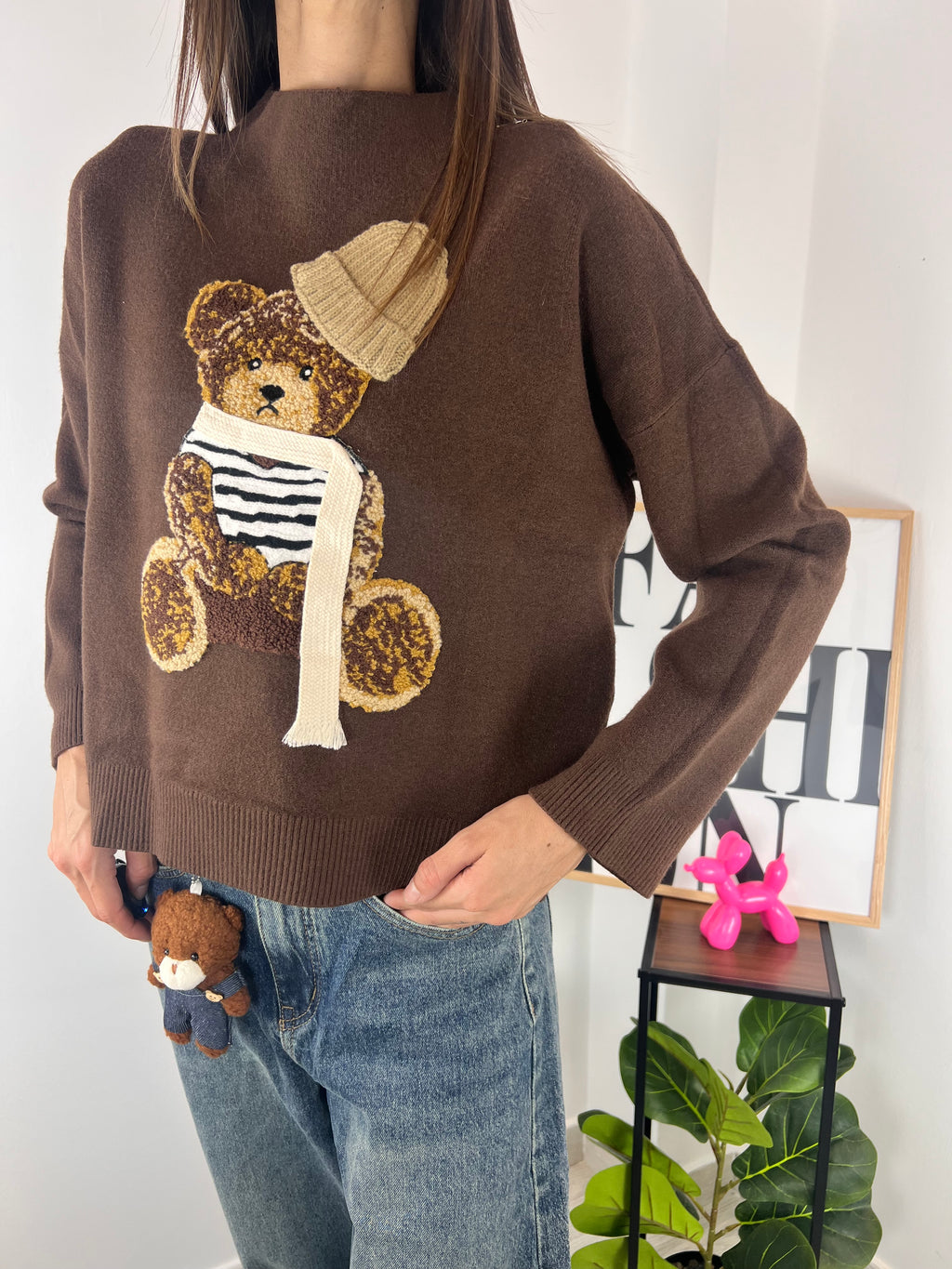 Maglione orso brown