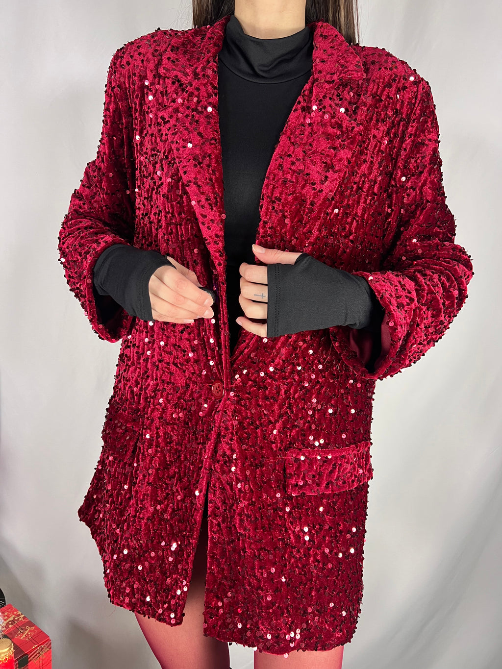 Giacca Paillettes Red