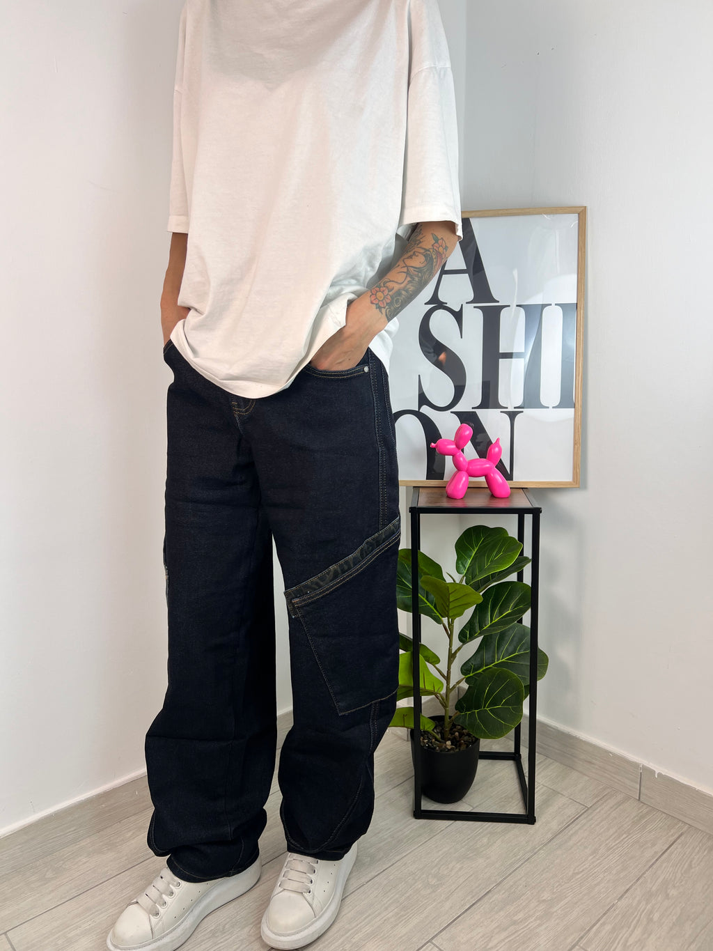 Jeans Ballon dettagli Leopard