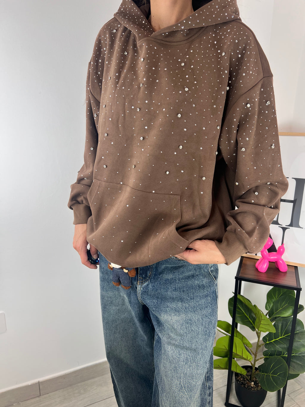 Felpa Full Sparkly Brown