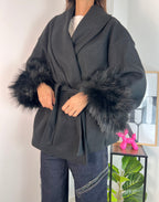 Cappotto Nero Peloso