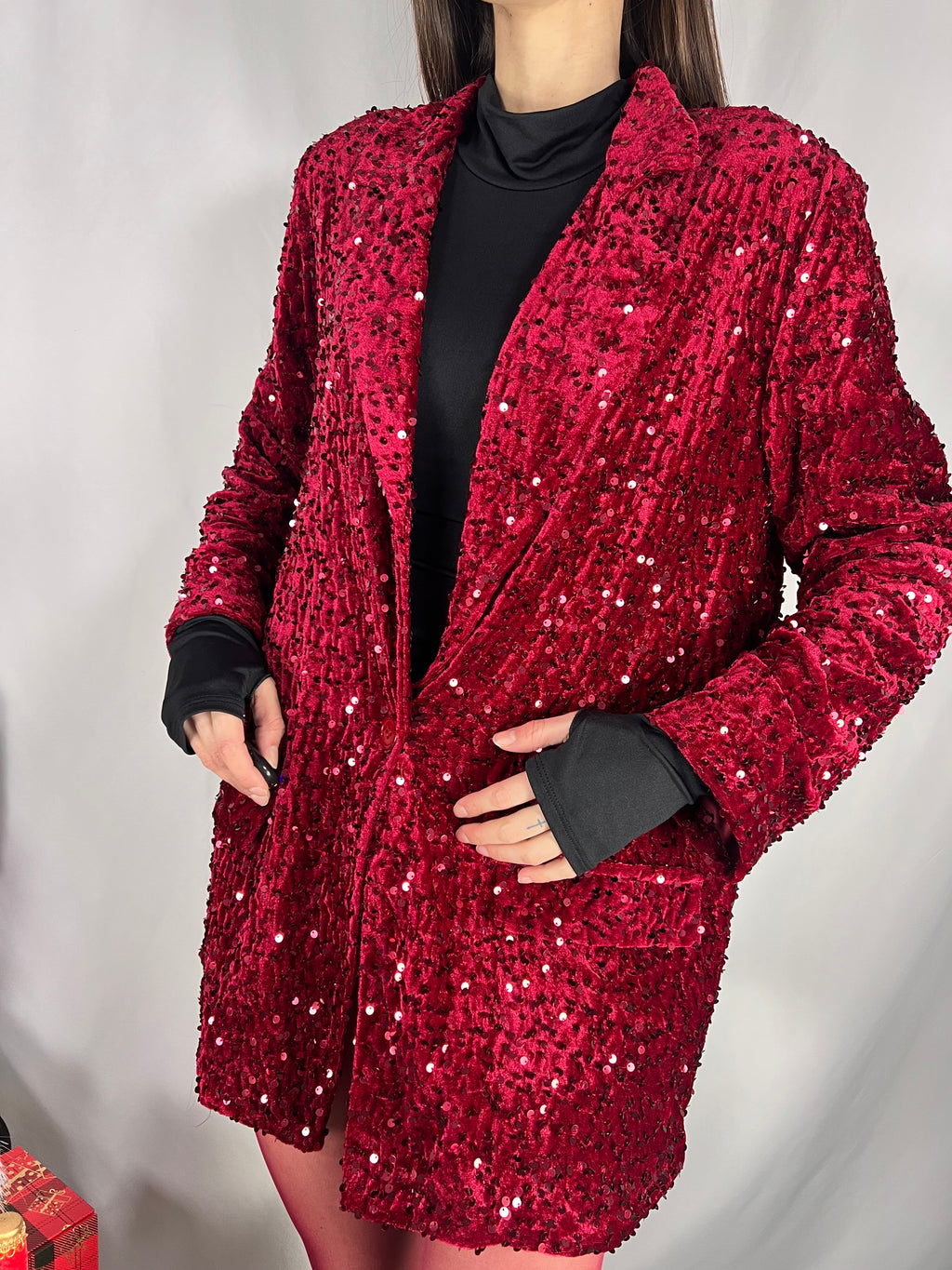 Giacca Paillettes Red