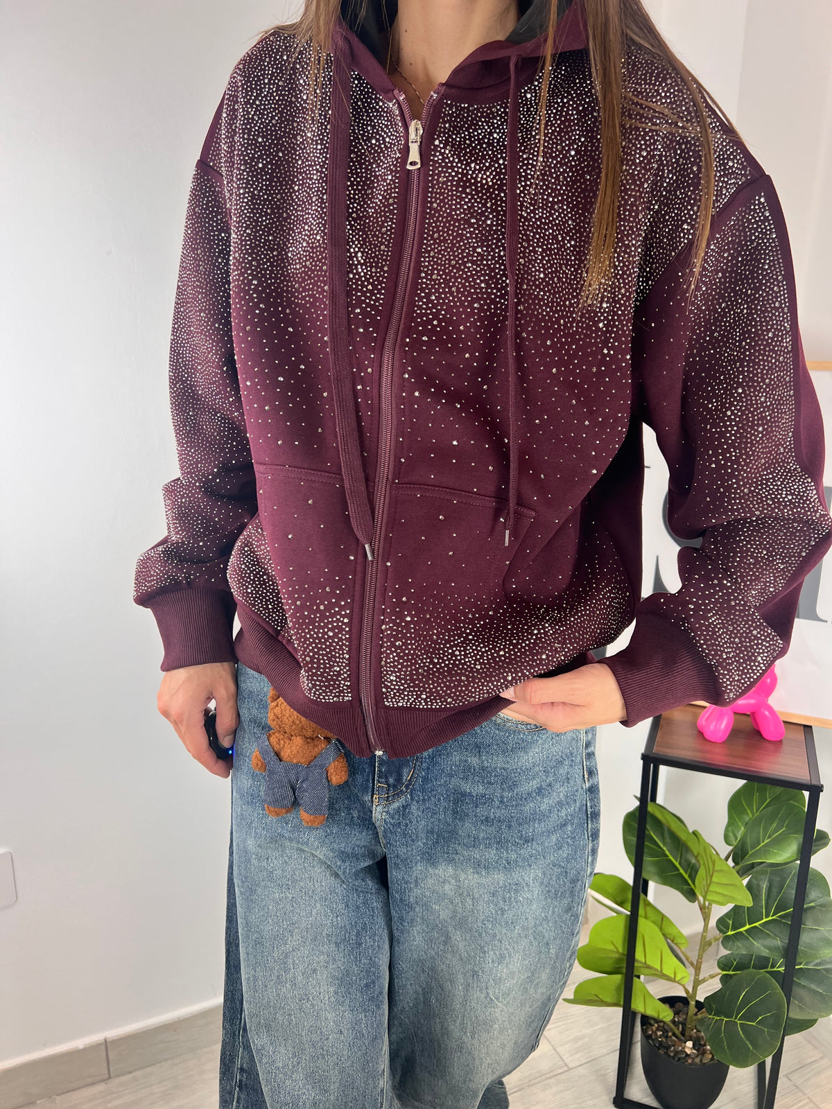 Felpa Full Sparkly Bordeaux