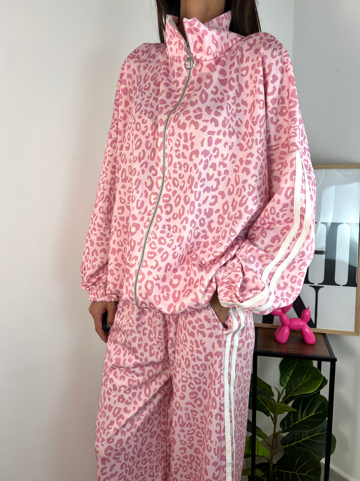 Completo Leopard White e Pink