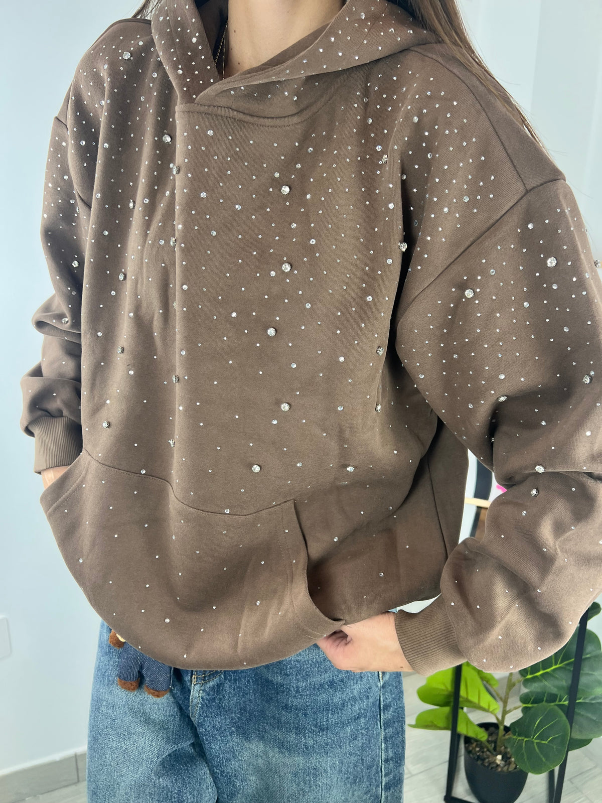 Felpa Full Sparkly Brown