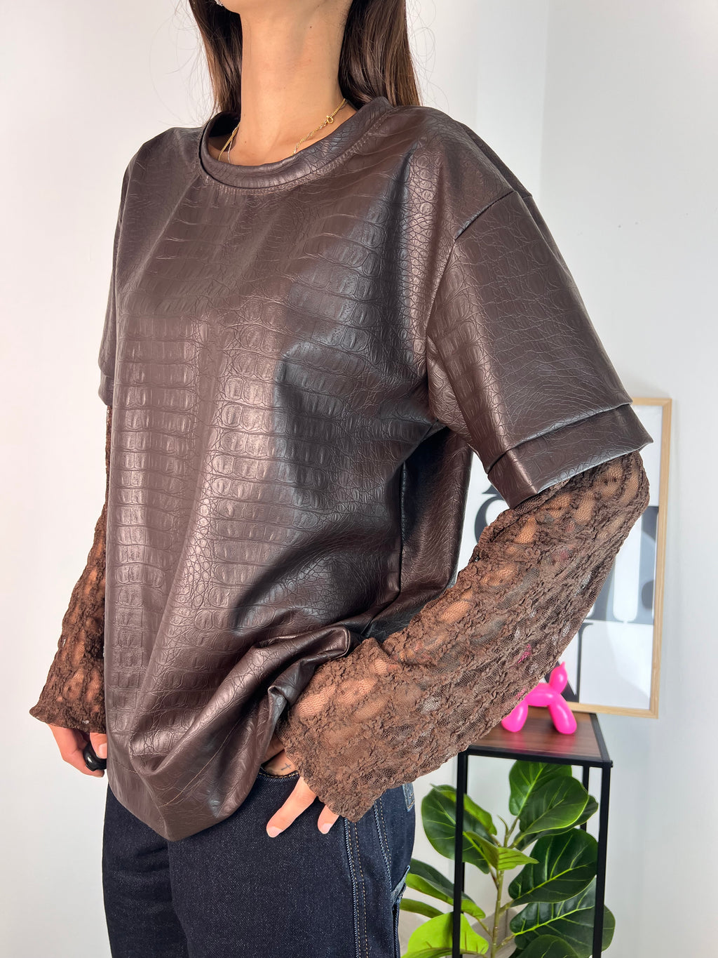 T-Shirt Eco Pizzo Brown