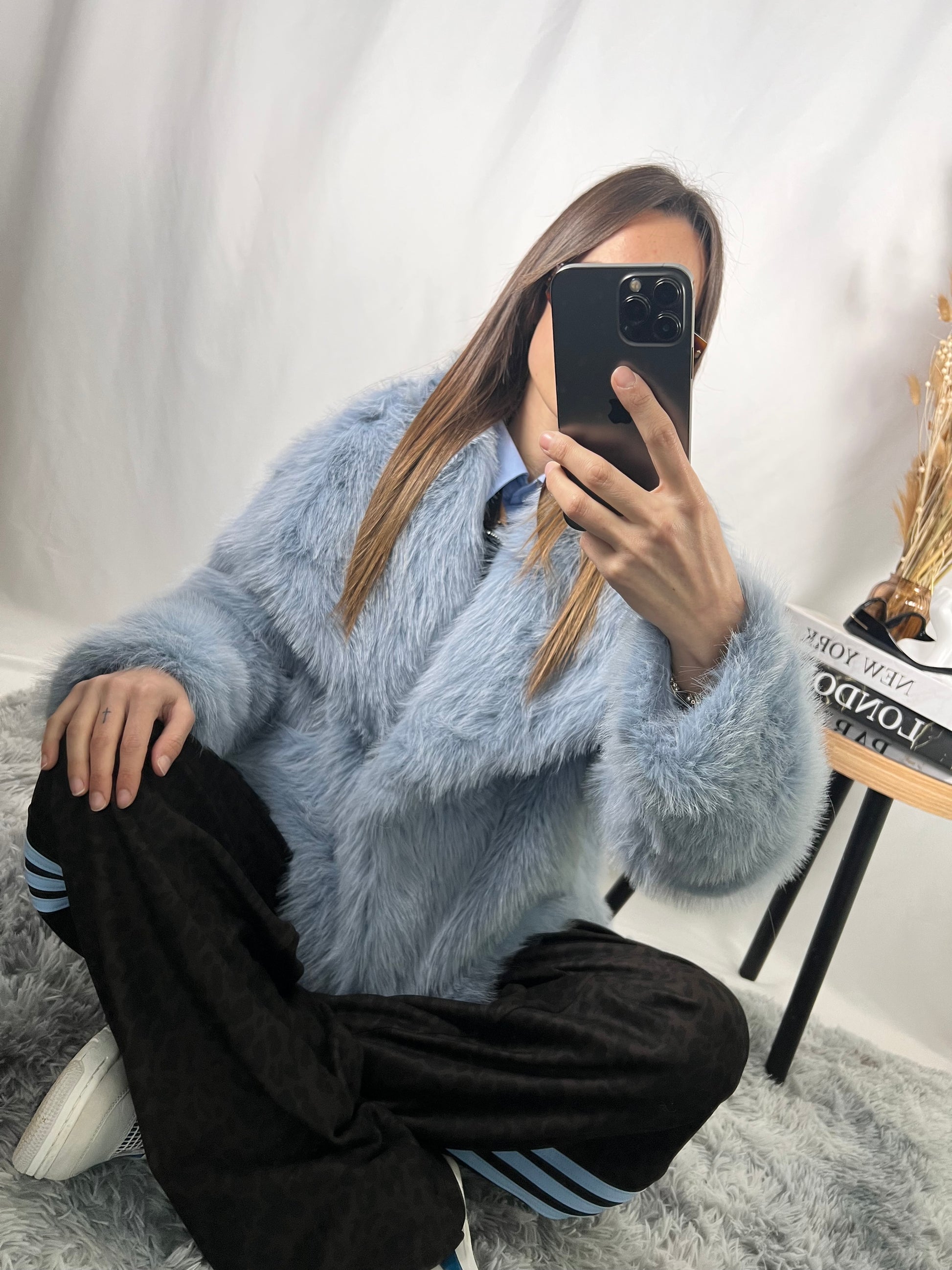 Pelliccia eco Azzurra