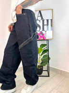 Jeans Ballon dettagli Leopard