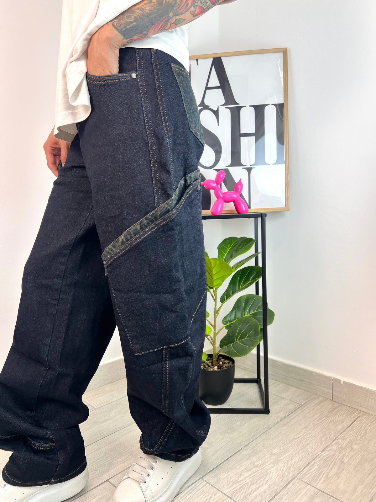 Jeans Ballon dettagli Leopard