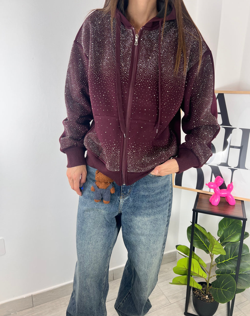 Felpa Full Sparkly Bordeaux
