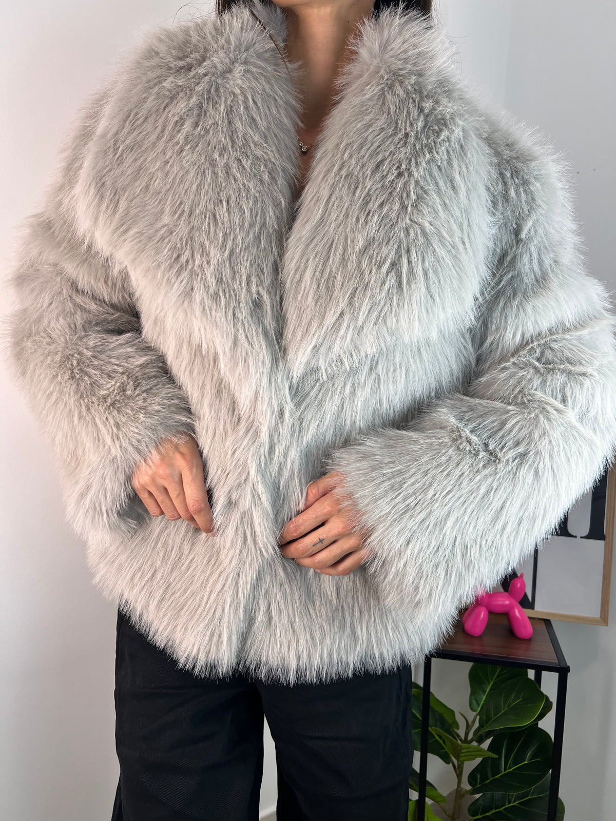 Pelliccia Eco Grigio