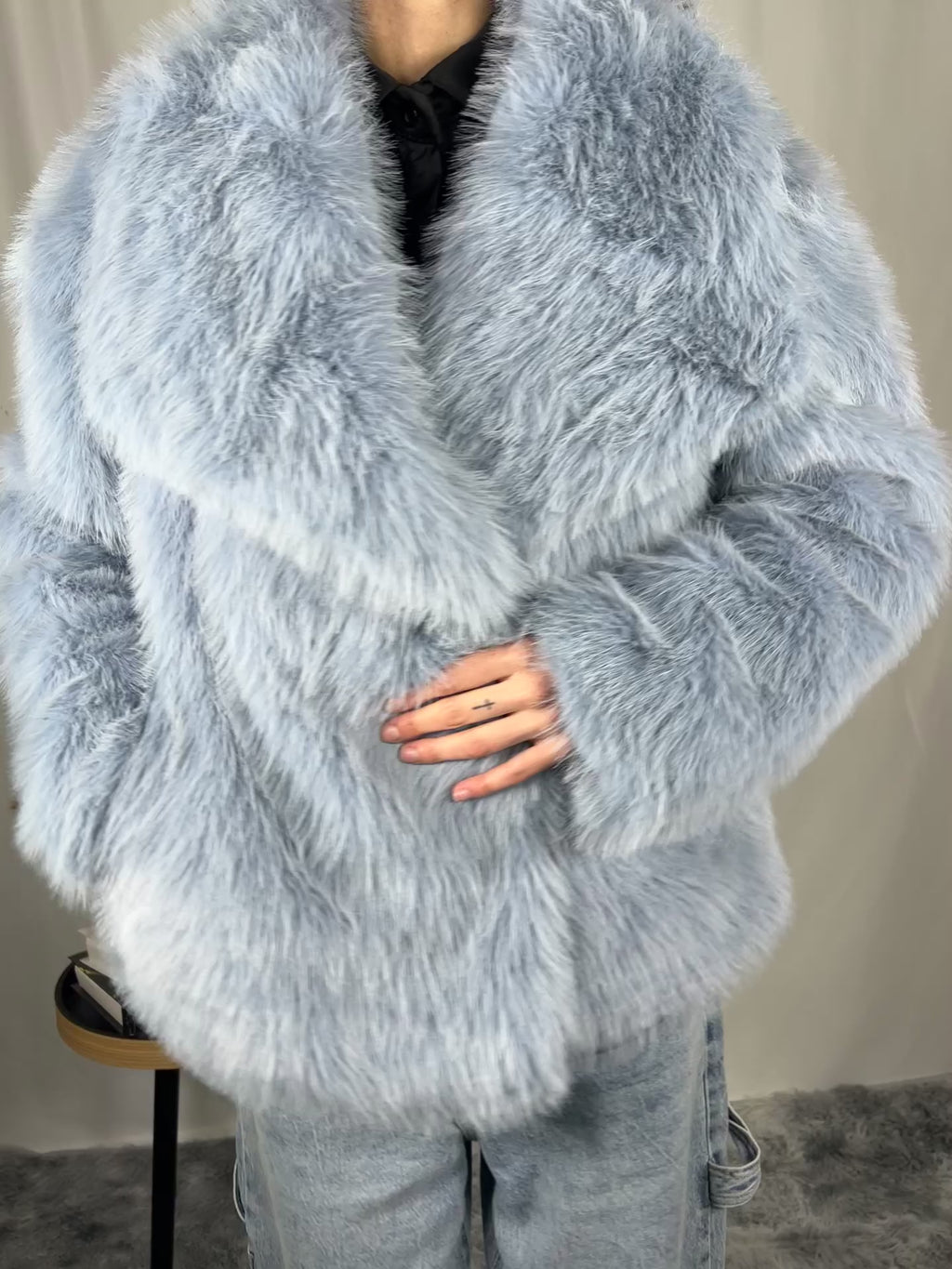 Pelliccia eco Azzurra