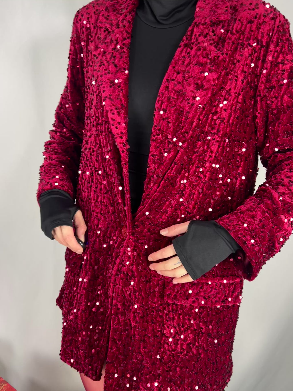 Giacca Paillettes Red