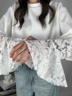 T-shirt white pizzo