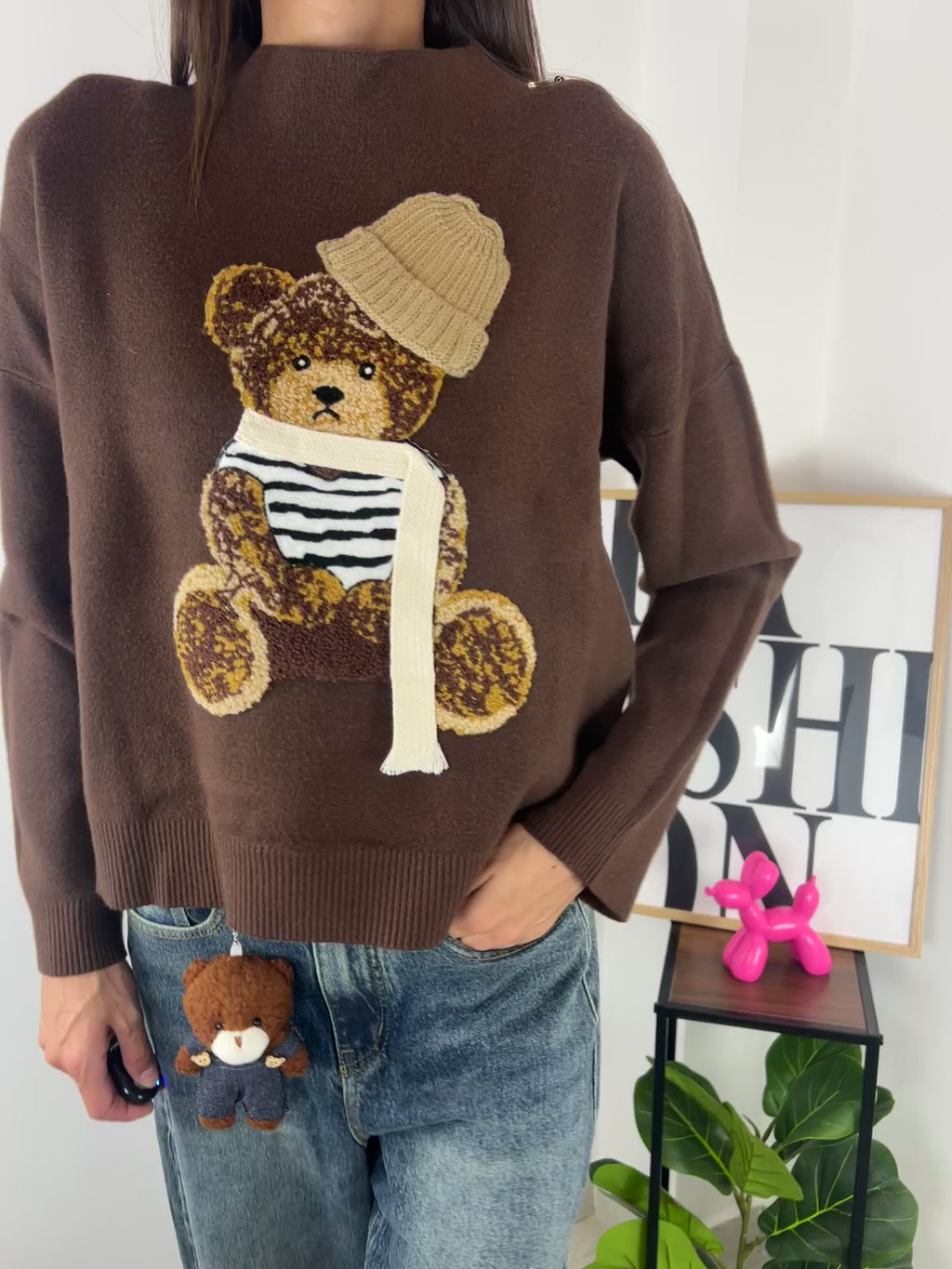 Maglione orso brown