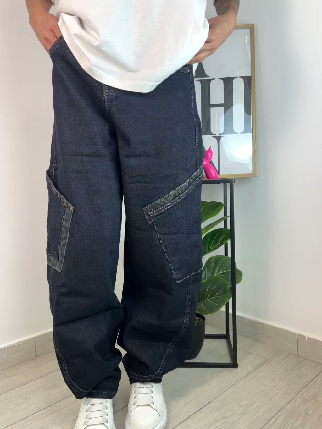 Jeans Ballon dettagli Leopard